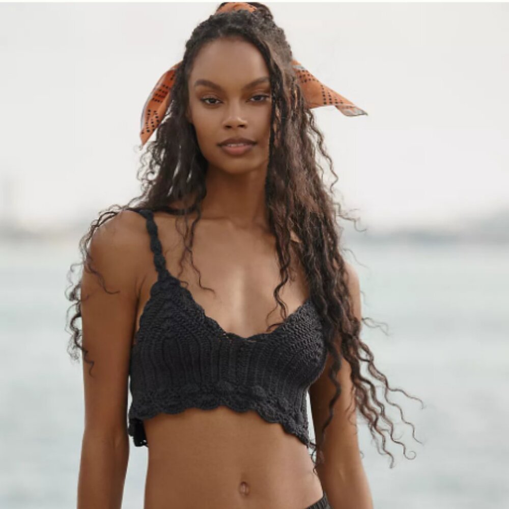 Brand New Mahila V-Neck Crochet Crop Top by Anthropologie